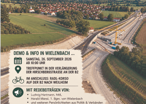 Demo „Stop den Strassenwahnsinn“ am 26.9.2026 um 10 Uhr